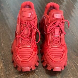Prada Vibrant Red Trail Sneakers